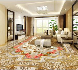 Européen Luxury Gold Rose Marble Package Soft Floor Floor 3D Tiles de plancher5565597