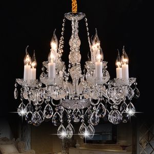 Lustre en cristaux de bougie de style européen salons salle à manger lumière lustres en cristal simples de luxe pour chambres 85-260V