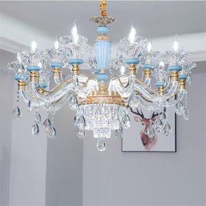 Lustre en cristal de style européen lampes suspendues de salon nouvelle lampe de hall de luxe salle à manger chambre lampes suspendues de maison