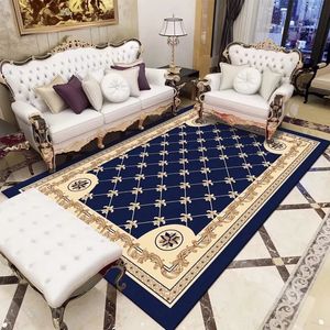 EuropeanSyle Largearea Carpets For Living Room Blue Highend El Raping Luxury Modern Commercial Venue Carpet Tapes chambre 240508