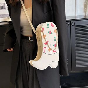 Dessin animé noël bandoulière pour femmes mignon talons hauts conception sac à bandoulière chaînes sacs à main Harajuku drôle sacs à main filles