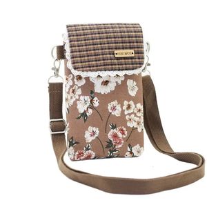 Sacs de soirée Coton Floral Prints Mini sac à main pour femmes Marques Dames Téléphone portable Porte-monnaie Portefeuille Sac à bandoulière Femme Pochette d'argent pour les filles 231019