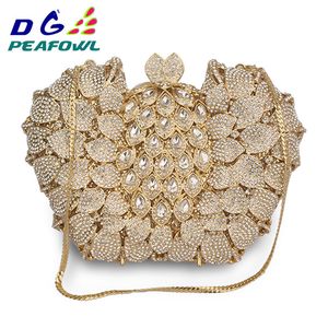 Bolsas de noche DG Peafowl Big Stone Bolso Diseñador Observación Metal Embragues Cadena de boda Lady Party Monedero Playa Lujo Diamante Mujer Bolsa 230919