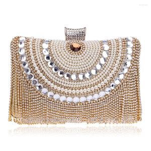 Sacs de soirée diamants gland pochette femme luxe créateur mode tendance perlée chaîne épaule messager strass sac à main