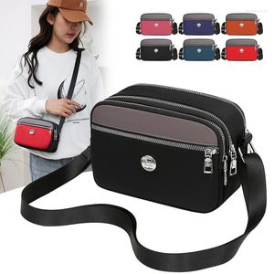 Sacs de soirée Mode Mini Sac Femme Patchwork Nylon Square Femme Épaule Bandoulière Tendance Téléphone portable étanche