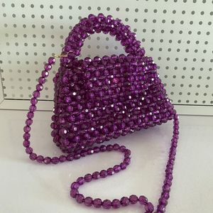 Bolsos de noche Bolso de cuentas hecho a mano Tejido a mano Bolsos de cuentas de celebridades Diseñador con cuentas Fiesta de damas Mango superior Monederos de teléfono y 230823