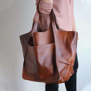 Sacs de soirée épaule pour femmes sac à main vintage Sac à provisions en cuir Pu surdimensionné