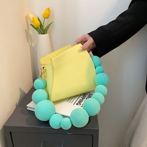 Bolsos de noche Primavera Verano nicho personalidad bolso calidad amarillo Pu cuero bandolera forma geométrica hombro mujer 230210