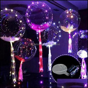 Événement Fête Fournitures Jardin Bobo Led Ligne Chaîne Bâton Vague Boule Ballon Allumer Pour Noël Halloween Mariage Anniversaire Maison Fête De