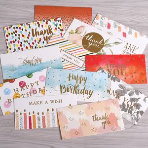 Event-Partyzubehör, bunte Dankeskarte, geschäftliche Grußkarten, Gold-Metallic-Happy-Birthday-Karten 20220909 E3