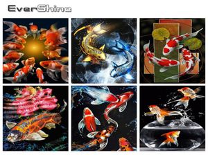 Evershine Diamond Painting Fish 5D DIY Diamond Mosaic Full Layout Animaux broderies Rhingestone Art Home Decoration6777728