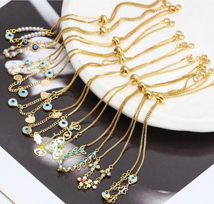 Evil Blue Eye Bracelets Lucky Turkish Eyes Charm Bracelet para mujeres niñas Summer Beach Jewelry Party Gift 10 estilos