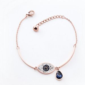 Bracelets à breloques mauvais œil pour femmes et filles, yeux bleus, chaîne en or Rose, bijoux à la mode, cadeaux