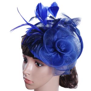 Sombrero exclusivo de señora Cambric/pelo de avestruz sombreros de fiesta de alta gama para boda fiesta de Halloween con envío gratis