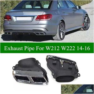 Tuyau d'échappement 2 pièces double tube pour Benz W212 W mise à niveau E63 Amg Style 2014- silencieux noir buses de queue arrière livraison directe Automobiles M Otbue