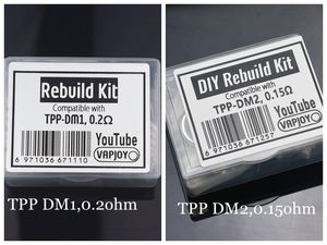 VAPJOY Kit de reconstrucción para TPP DM1 0.2ohm TPP DM2 0.15ohm Reemplazo de reparación de cabezal de bobina Herramienta de bricolaje Kit de alambre de bobina de malla Herramienta de construcción con cabezal de bobinas de sistema de varilla de algodón