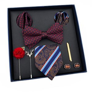 EXSAFA, corbata ligera para hombre, caja de regalo de lujo, pajarita de boda, broche cuadrado de bolsillo, gemelos, Día del Padre