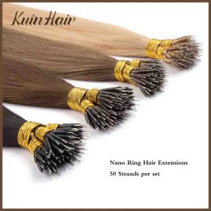 Extensions Nano Ring Micro Bead Loop Extension de cheveux humains 100 % vrais cheveux Remy naturels fabriqués à la machine Capsules de kératine droites Microring Hair