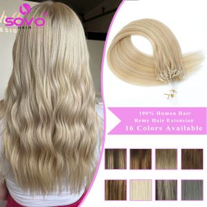 Extensions Sovo Micro Ring Heuvraines Extensions Blonde Micro Loop Real Hair Ash Blonde Highde Bleach Blonde Microbeads Hair Extension