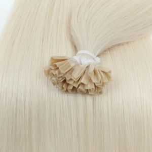 Extensions Blanc Blonde # 1001 K Tip Hair Extensions Real Human Hair V Tip Kératine Hot Fushion Machie Remy Hair Extensions 1224 pouces