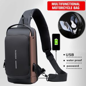 Packs de cadres externes Creative USB Charging Sport Sling Bag Male Antitheft Chest Avec Password Lock Bandoulière Réglable Running 230427