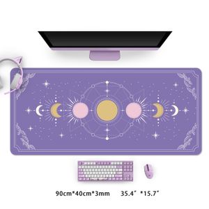 Tapis de souris de jeu Extra Large Kawaii espace lune Phase étoile galaxie XXL tapis de bureau étanche à l'eau antidérapant accessoires de bureau d'ordinateur portable