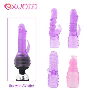 EXVOID-cubiertas para cabeza de consolador, gorro vibrador, vibradores para lengua, masajeador de punto G, varilla AV, accesorio de varita mágica, productos para adultos