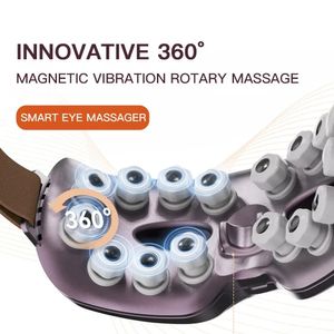 Masseur pour les yeux Thérapie magnétique Masseur pour les yeux Bluetooth Massage des points d'acupuncture Soulager la fatigue cernes Soins des yeux Instrument de musique 231211