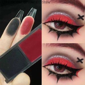 Sombra de ojos Paleta de sombra de ojos duradera de dos colores fácil de teñir mate rojo negro pigmento de maquillaje brillante coreano cosméticos para mujer Q240229