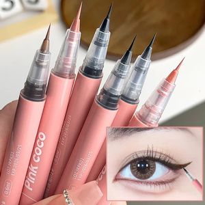 Eye Shadow Liner Combination Ultra Thin Silky Matte Liquid Eyeliner Waterproof Non Smudging Lasting Black Brown Pink Lying Silkworm Liner Eyes Makeup 231013