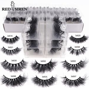 Eye Shadow RED SIREN Mink Lashes Wholesale Eyelashes Bulk 53050 Pairs Soft Fluffy Messy Natural Makeup 230211