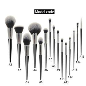 Sombra de ojos adecuada para el juego de brochas de artista de maquillaje 15 Kit de herramientas de belleza de pelo sintético natural negro de alta calidad profesional Make 230211