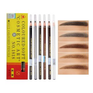 Rehausseurs de sourcils 12 pièces/boîte maquillage des yeux de qualité supérieure crayon à sourcils stylo à sourcils étanche noir marron gris blanc tréfilage crayon à sourcils 231031