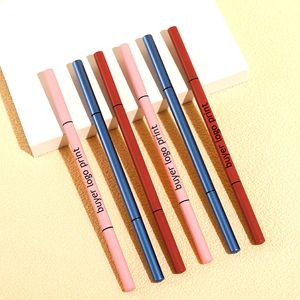 potenciadores de cejas lápiz de cejas 6 sombras lápiz súper delgado azul rosa tubo rojo logotipo del comprador estampado
