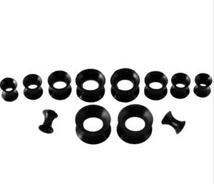 Bijoux à sourcils pour le corps, 30 pièces, cône en acrylique noir avec tunnels de Sile, Kit de jauge, extenseur d'oreille, ensemble de civière de perçage, livraison directe 2021 AG