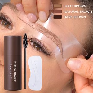 Sello para cejas, maquillaje moldeador, resistente al agua, polvo para cejas, palo natural para cejas, contorno de línea de cabello, marrón y negro