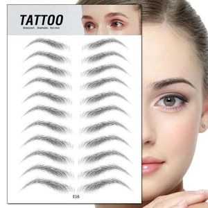 Herramientas para cejas, plantillas, pegatinas 3D, biomimético, semipermanente, impresión por transferencia de agua, línea impermeable, cejas, tatuajes, series E Y J