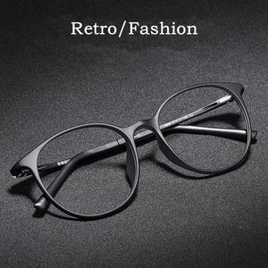 Eyeglass Frame KatKani Ultra Light Comfortable Retro Round Eyeglasses Plastic Steel Optical Prescription Glasses Men And Women H66035 230628