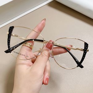 Eyeglass Frame Retro Women Reading Antiblue Light Glasses TR Metal Computer Goggles Gradient Brand Design Protective Gafas 230628