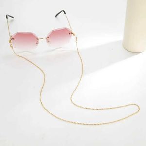 Coudons de lunettes Skyrim Lunes en acier inoxydable Lunets de perles Lonyard Femmes Gold Couleur de soleil