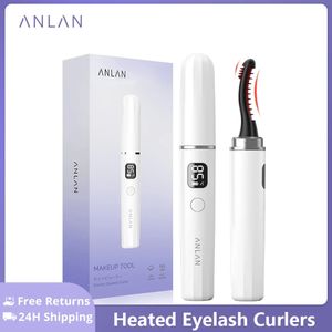 Eyelash Curler ANLAN Dual Heated Eyelash Curlers 10S Quick Heating 24Hour Eyelash Long-Lasting Rechargeable Electric Heat Eyelash Lifting Comb 231102