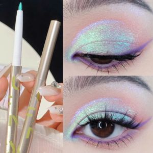 Eyeliner Diamond Chrome Eyeliner crayon vert or violet lasting paillettes à fard à paupières allongés à silkworm étanché