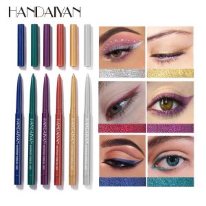 Eyeliner Handaiyan Glitter Shine Eyeliner Gel Crayon coloré à longlasser Sinom Shimmer Matte Colored Eye Liner Cream Pen Cosmetic Tool