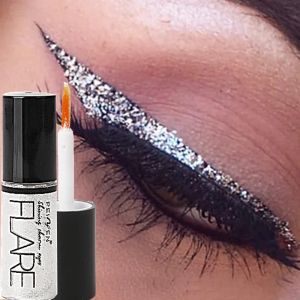 Eyeliner Pearlescent Shiny Liquid Eyeliner Pigment Silver Rose Rose Gold paillettes Sequins imperméables Eyeliners Eyeshadow Cosmetics Women Maquillage