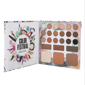 Ensemble de maquillage de fard à paupières, Palette de couleurs riches, poudre à sourcils et surligneur pour le visage, 24 couleurs