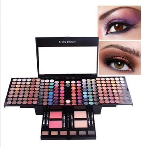 Estuche para paleta de sombras de ojos, juego de maquillaje de 180 colores, caja de cosméticos con sombra de ojos mate brillante, colorete en polvo, Kit de maquillaje bronceador de 6 colores