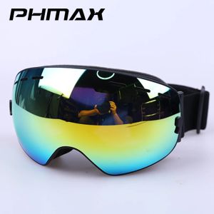 Lunettes Phmax Ski Goggles Black Gold Men Femmes Snowboard Lunes Winter Outdoor Snow HD PC UV400 Double couches Antifog Skiing Goggles