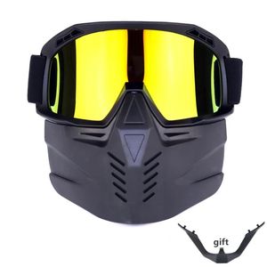Lunettes de masque de casque de moto, lunettes amovibles, étanches HD, anti-uv, pour moto tout-terrain, masque de motocross