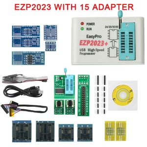 Programmeur USB SPI EZP2023, ensemble complet avec 15 adaptateurs, Clip de Test Sop816, Support 24 25 93 95 EEPROM Flash Bios Minipro 240227