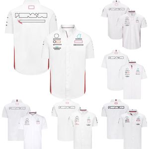 F1 hommes Polo col chemises 2023 nouvelle formule 1 équipe de course T-Shirt à manches courtes chemise pour hommes été décontracté blanc bouton chemise